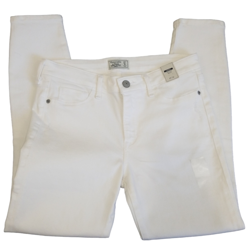 Abercrombie & Fitch Harper Skinny Skinny Jeans Womens 27/4 White Low Rise Y2K